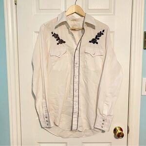 Vintage Bar B White Western Shirt